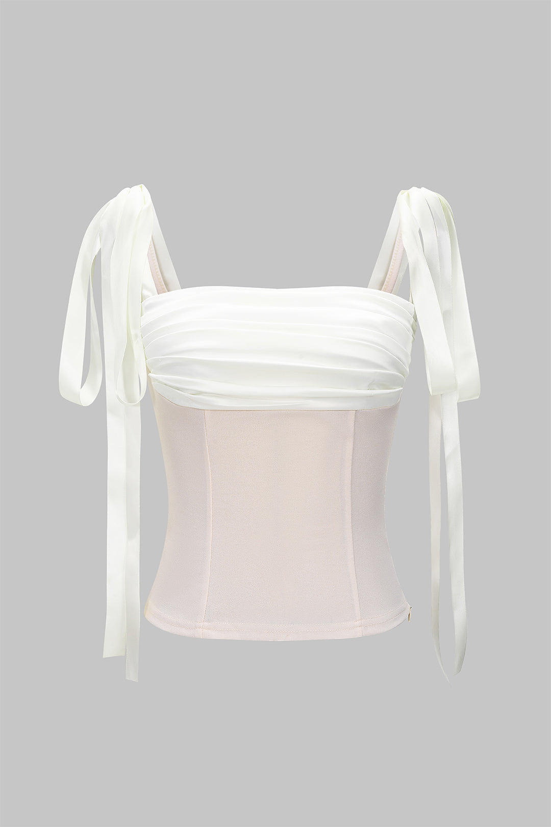 Satin Ruched Tie-Up Slip Cami Top