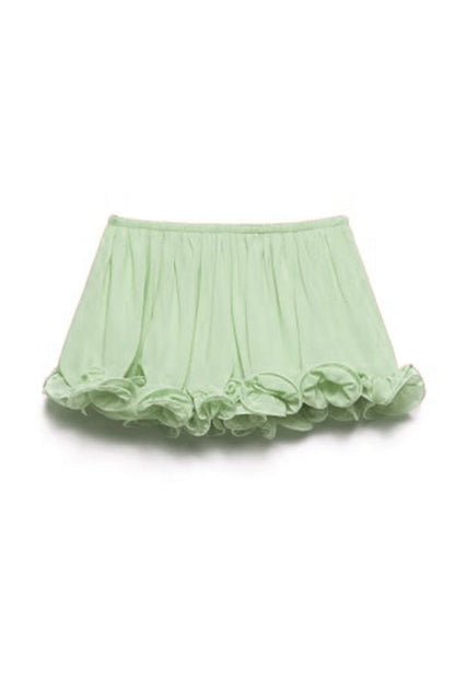 Romantic Drama Chiffon Wavy Ruffles Elastic Waist Loose Shorts