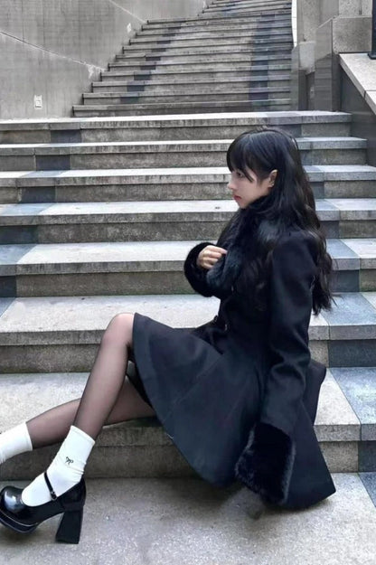 Gothic Lolita Vintage Lapel Slim Coat