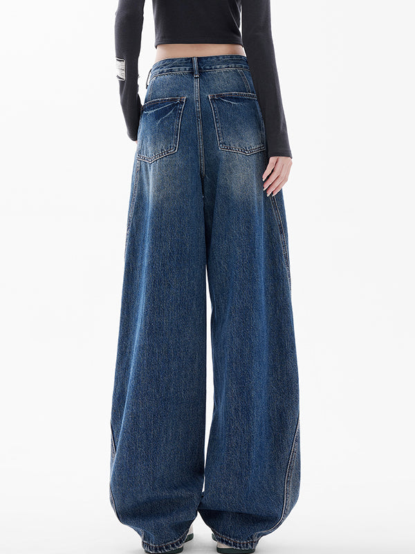 Scimitar Loose Design Boyfriend Jeans