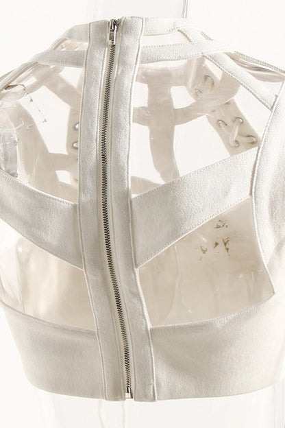 Cutout Lace Up Skeleton Tank Top