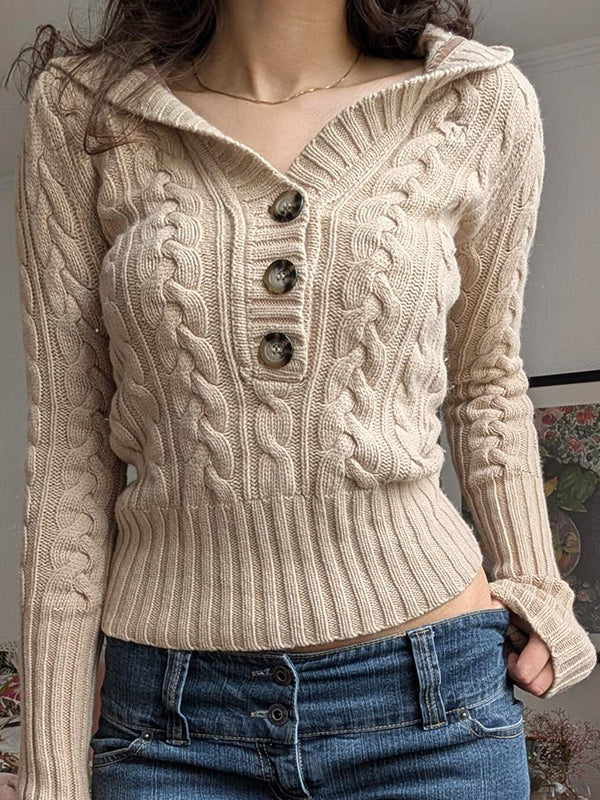 Retro Style Coarse Grain Sweaters