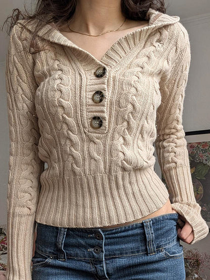 Retro Style Coarse Grain Sweaters