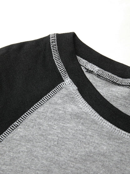 Raglan Contrast Color Slim Long Sleeve Tee