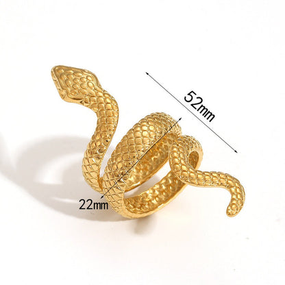 18K Gold Plated Hollow Snake Chain Ring