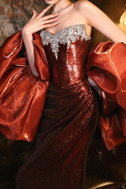 Handmade Lace Embroidered Beaded Gown Prom Dress