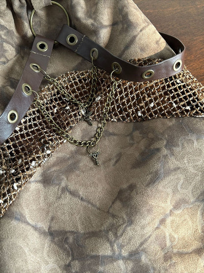 Y2K Brown Distressed Slouchy Leg Warmers