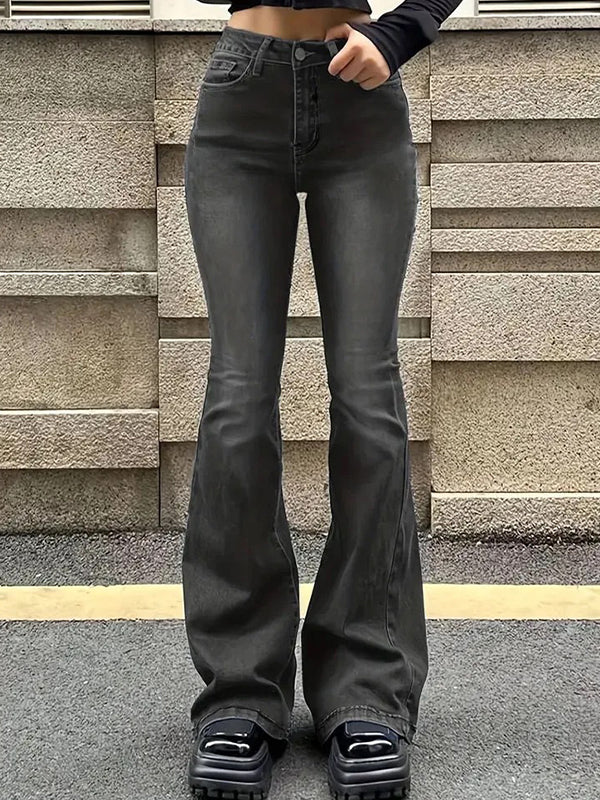 American Retro Micro-Boob Flare Jeans