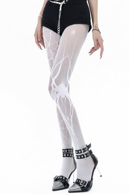 Edgy Goth Spiderweb Y2K Fishnet Tights