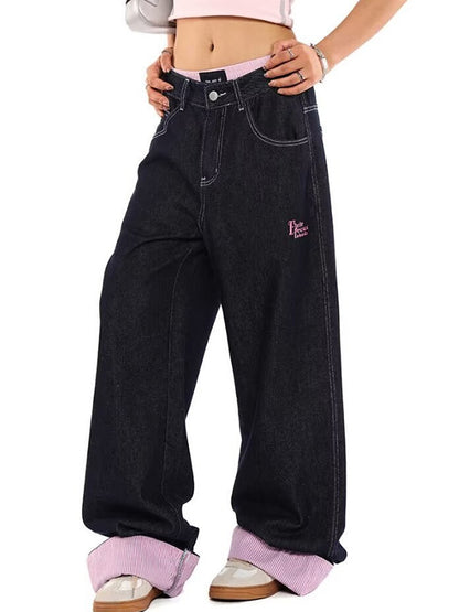 Design Sense Stitching Curling Boyfriend Jeans