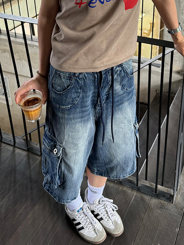 American Washed Loose Denim Shorts