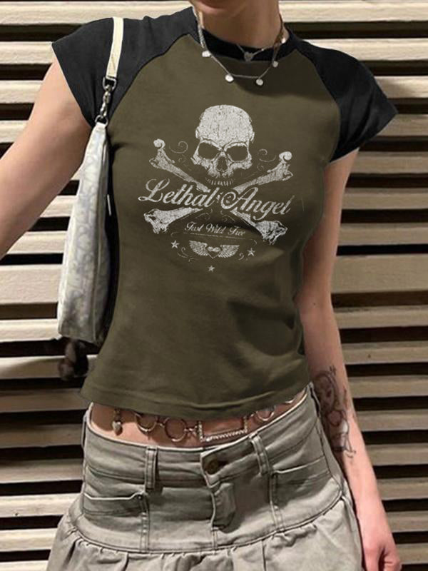 Skull Print Short Sleeve Tee