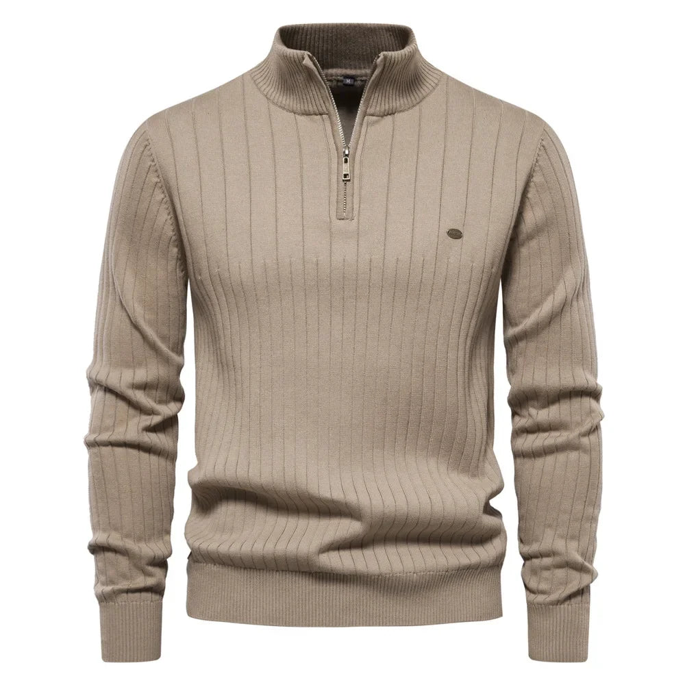 Milo -Knitted Pullover with Zip - Classic - - Ideal for Autumn/Winter