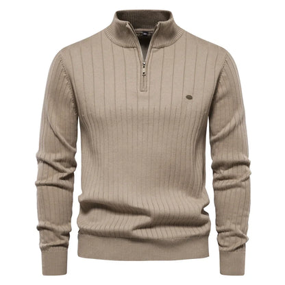 Milo -Knitted Pullover with Zip - Classic - - Ideal for Autumn/Winter