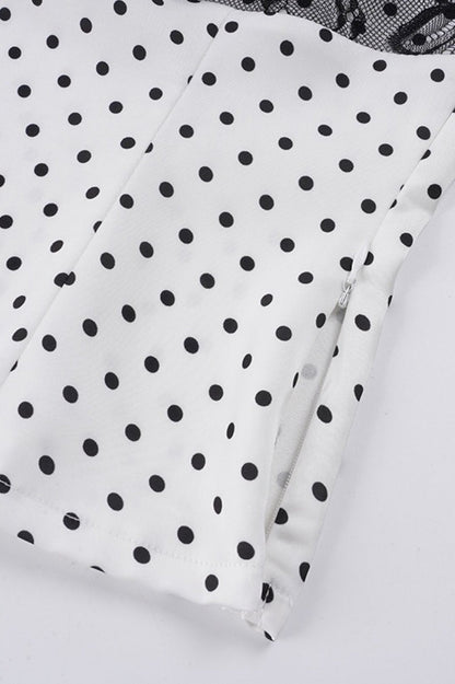 Satin Polka Dot Lace Cami Top