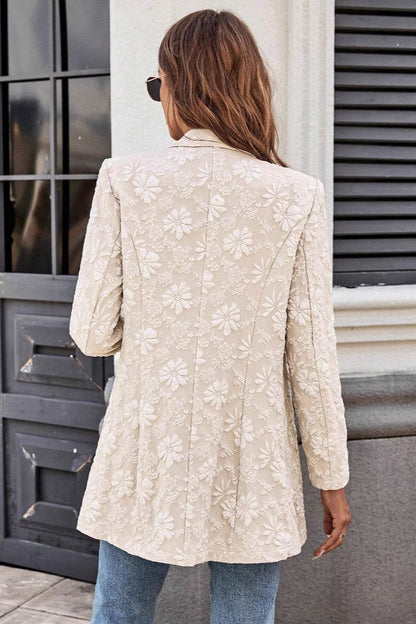 Jacquard Single Button Chic Blazer