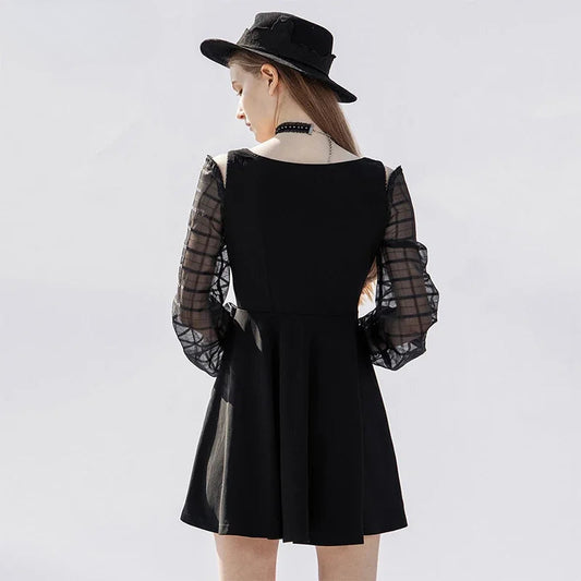 Women's Gothic V-neck  Long Sleeve Off-the-shoulder Dress