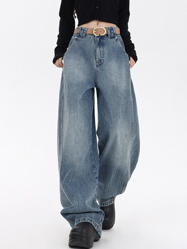 Wide Leg Sickle Casual Boyfriend Jeans