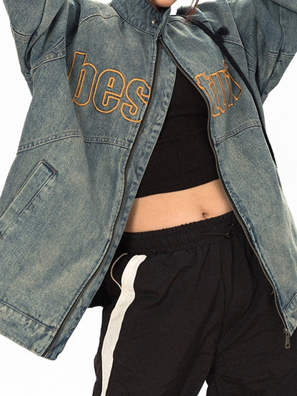 Badge Embroidery Patchwork Jacket
