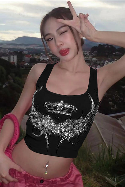 Fashion Y2K Pink Sleeveless Crop Top