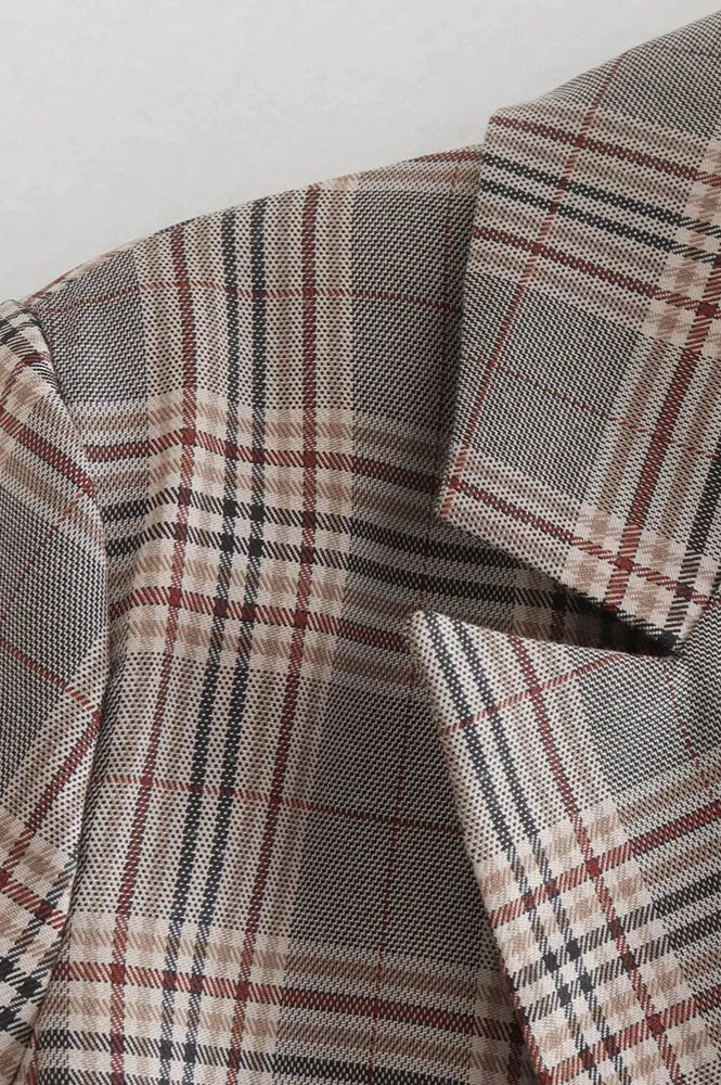 Plaid Short Casual Blazer