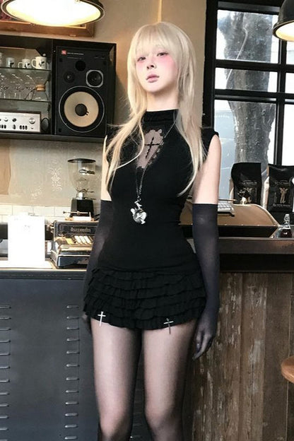 Gothic Cutout Slim Fit Tank Top
