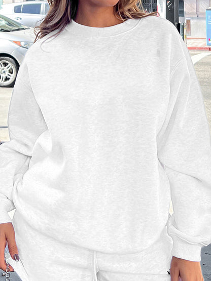 Solid Color Pull Over Baggy Sweatshirt