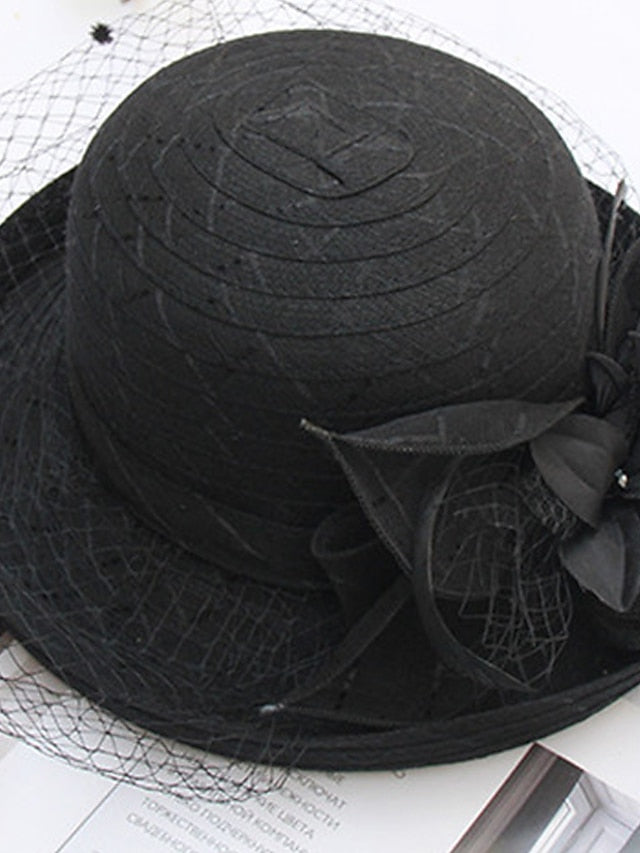 Hat Bucket Hat Sun Hat Black Purple Pink Party Outdoor Dailywear Floral Floral Portable Windproof Comfort for Women