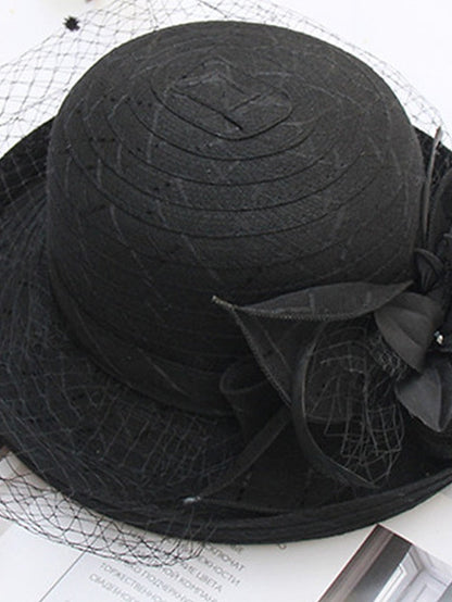 Hat Bucket Hat Sun Hat Black Purple Pink Party Outdoor Dailywear Floral Floral Portable Windproof Comfort for Women