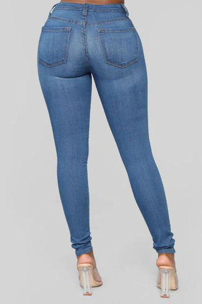 High Waist White Skinny Jeans