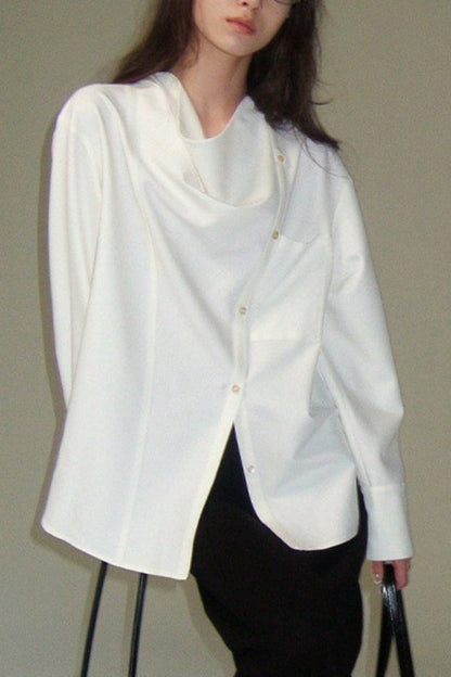 Vintage Relaxed Draped Neck Blouse