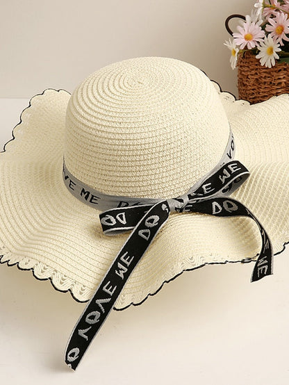 Sun Hat Straw Hat Holiday Straw Vacation Beach Sunscreen Breathability Casual / Daily 1 pcs for Women