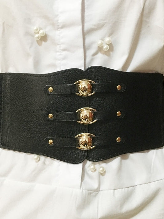 Wide Belt Corset Belt Nylon Steel Buckle Geometric Formal Vintage Retro Party Daily White Black Red Brown for Women