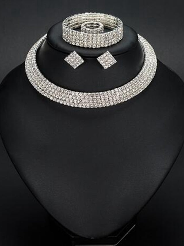 1pack Jewelry Set Bridal Jewelry Sets For Cubic Zirconia White Wedding Festival Alloy Classic for Women