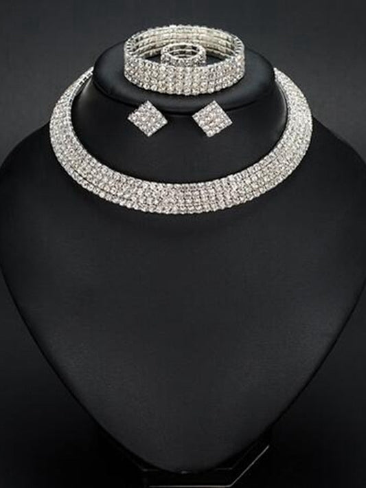 1pack Jewelry Set Bridal Jewelry Sets For Cubic Zirconia White Wedding Festival Alloy Classic for Women