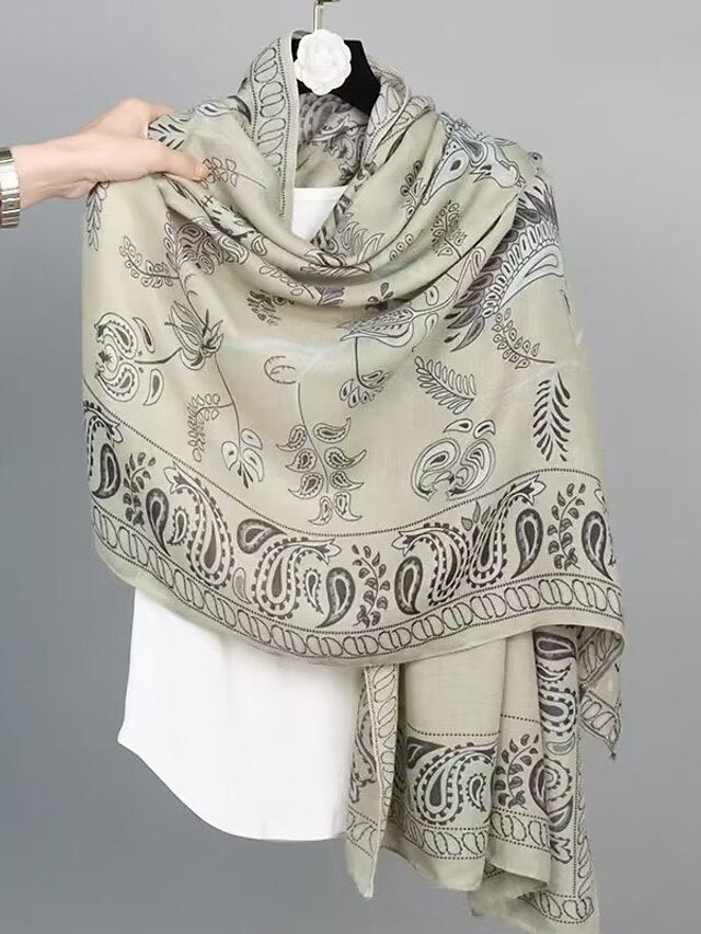 Bohemia Long Scarf for Women Outdoor Beach Sunscreen Print Wrap Female Soft Shawl for Women
