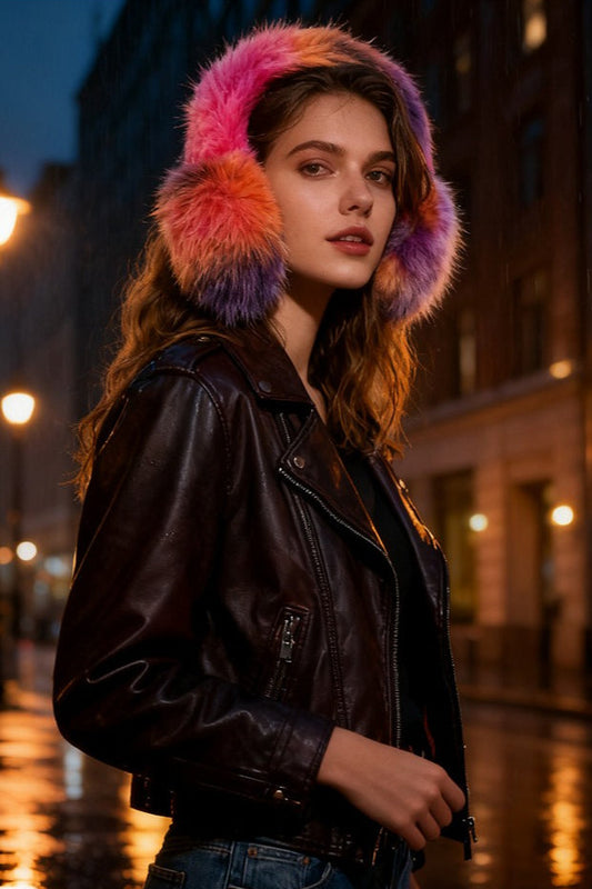 Plush Fox Fur Oversized Winter Earmuffs
