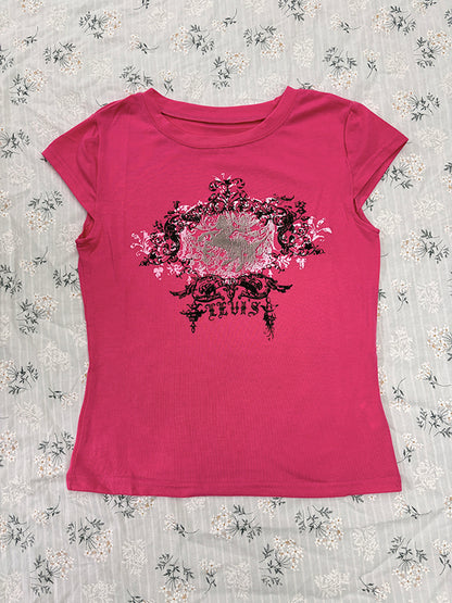 Vintage Acanthus Logo Print Baby Tee
