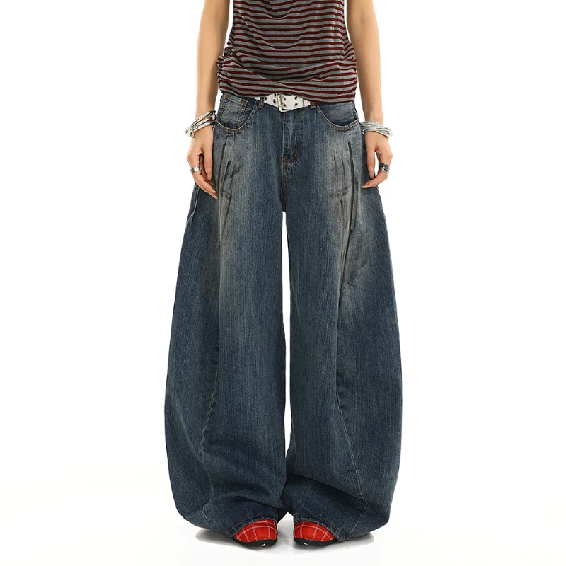 Pocket gradient low rise wide leg | Baggy Low Rise Jeans  | Festival Outfits Women
