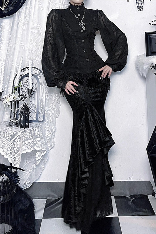 Gothic High Waist Irregular Skirt