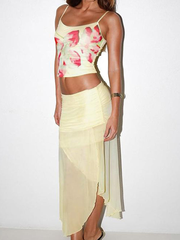 American Floral Print Two Piece