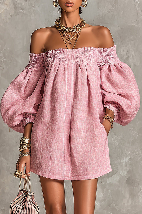 Sienna Lantern Sleeve Off-The-Shoulder Dress