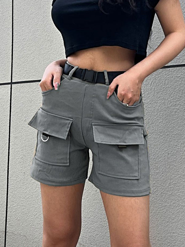 Multi Pocket High Rise Shorts