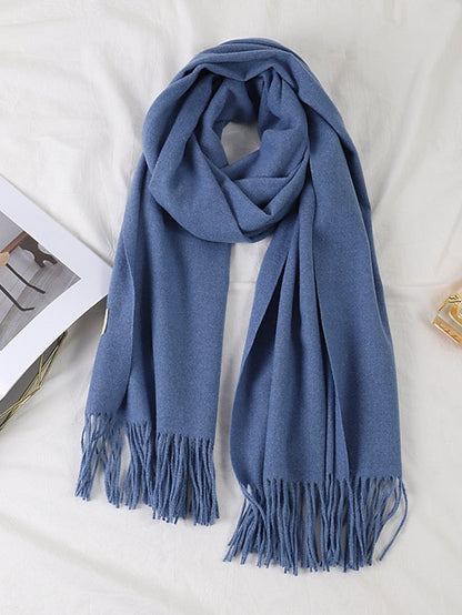 Shawls & Wraps Party Black Scarf Pure Color / Basic / Red / Fall / Winter / Polyester for Women