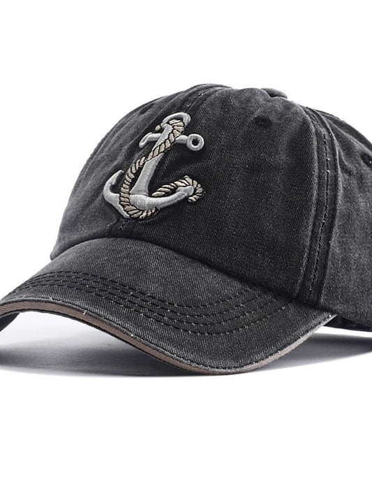 Embroidery Baseball Cap for Women Men Cowboy Washed Cloth Anchor Adult Unisex Casual Dad Hat Trucker Snapback Outdoor Sunscreen Cap for Women