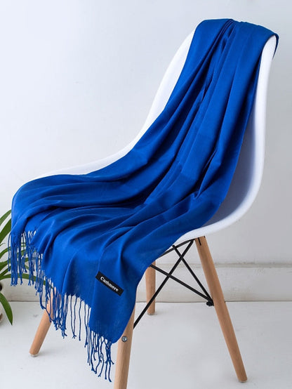 1pcs Solid Color Hijabs Imitation Cashmere Scarf Women All Season Long Shawls And Wraps Hijab Scarves Tassels Thin Headband for Women