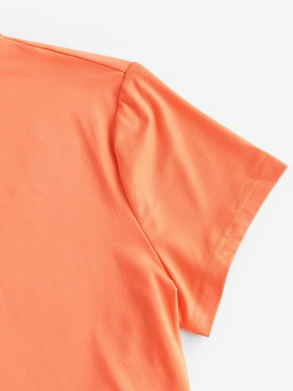 Active Mock Neck Skinny Shorts Set for Women