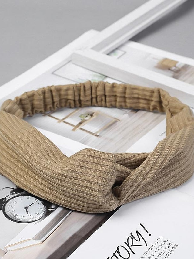 Women Twist Knotted Boho Stretchy Hair Bands Cross Turban for Women