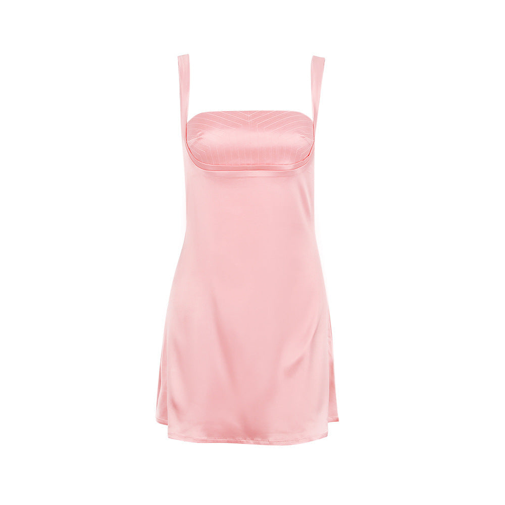 Juliette French Cut-Out Satin Dress