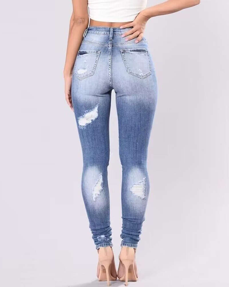 High Waist Ripped Jeans